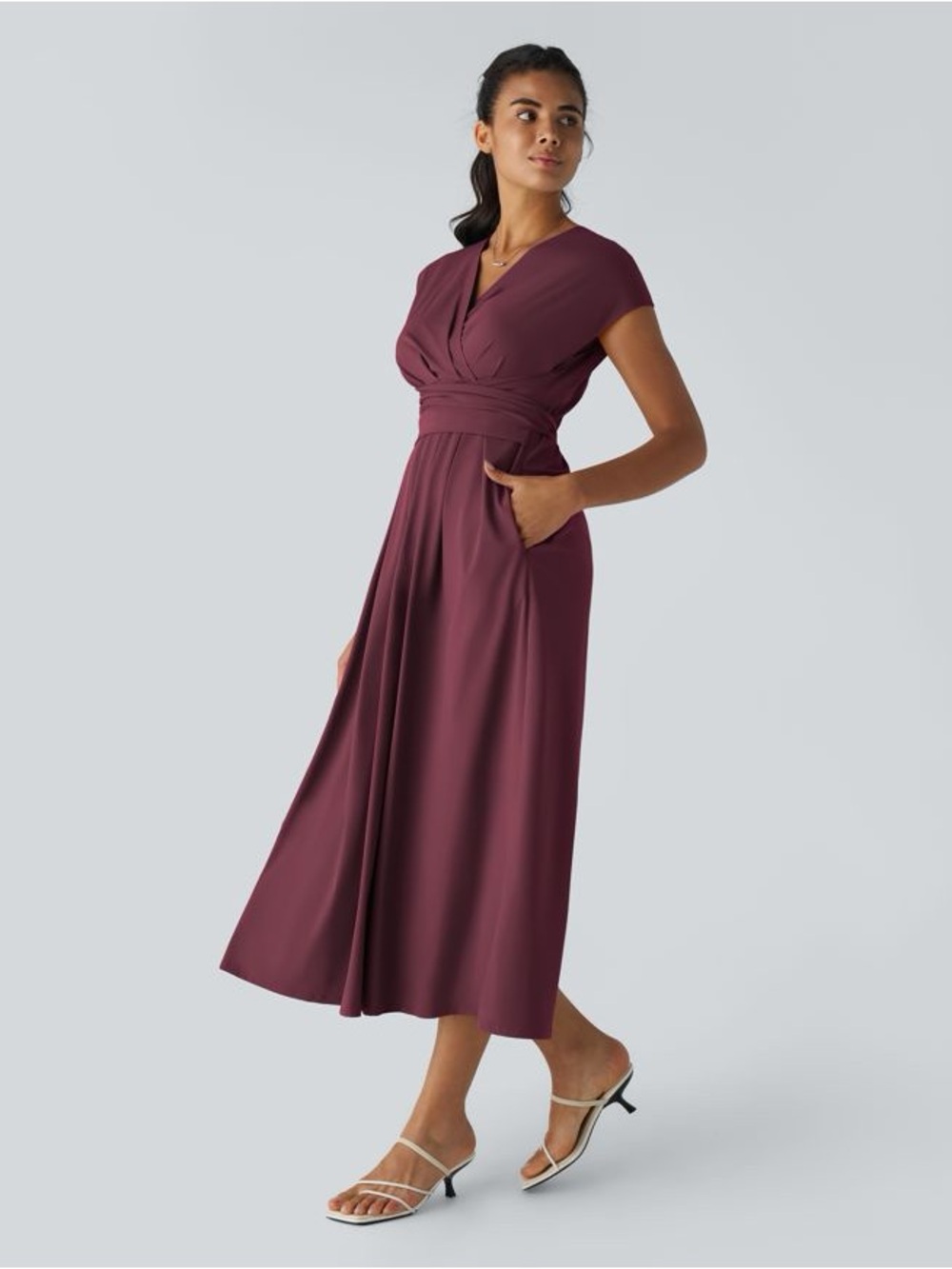 Halara Breezeful™ V Neck Short Sleeve Pocket Tie Back Quick Dry Midi Casual